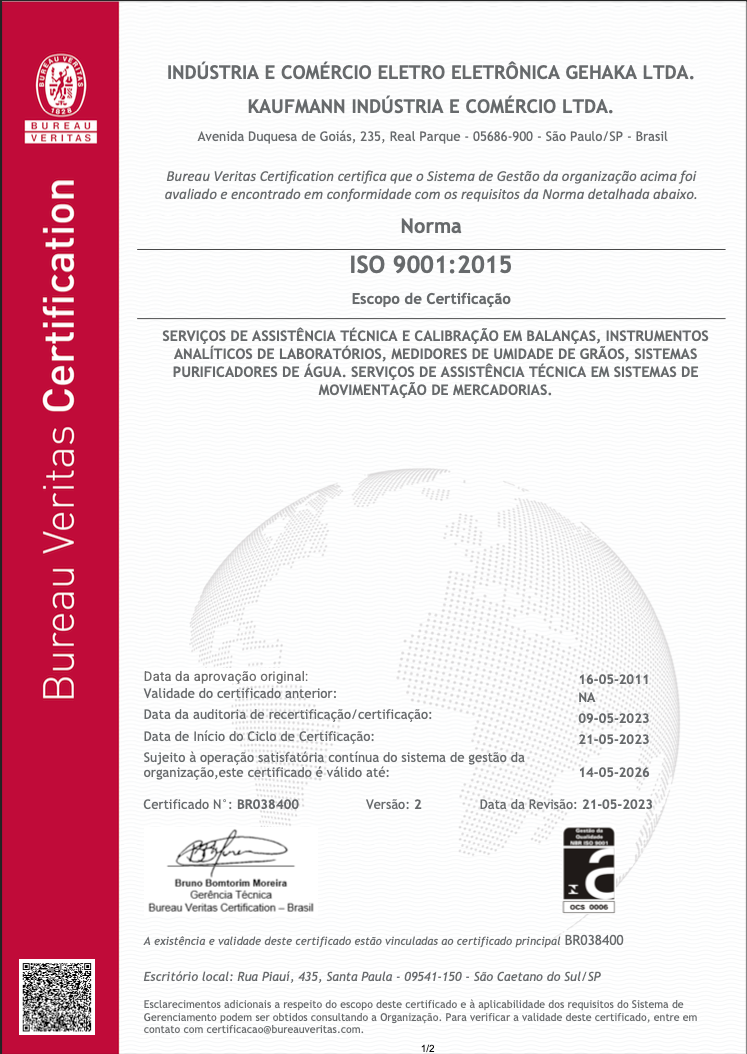 Certificado ISO 9001:2015